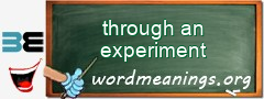 WordMeaning blackboard for through an experiment